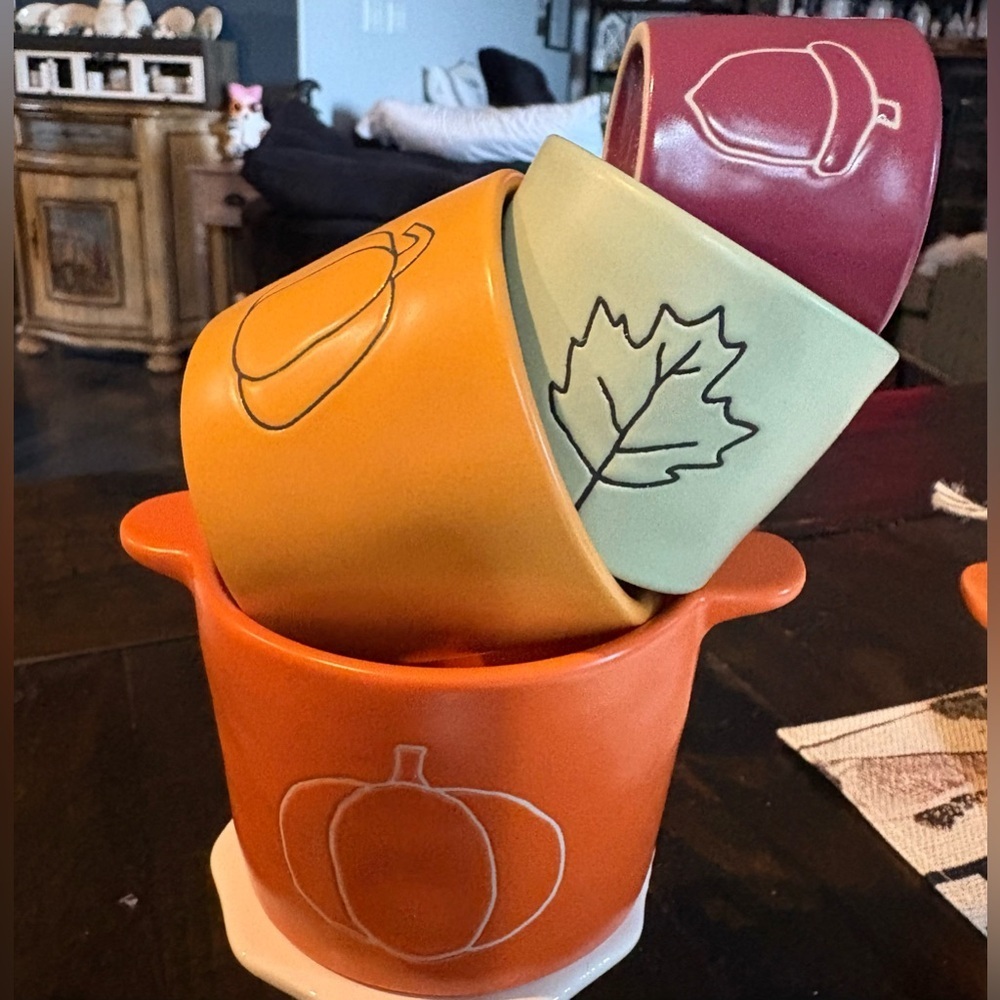 Rae Dunn Artisan Collection Orange Ceramic Measuring Cups